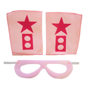 Superhero Mask & Blaster Cuffs Combo - Light Pink